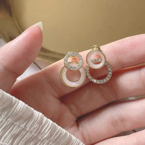 Vintage CC Design Stud Earrings for Women Korean Fashion X Cross Zircon Earring Engagement Jewelry Gifts Wholesale - Image 2