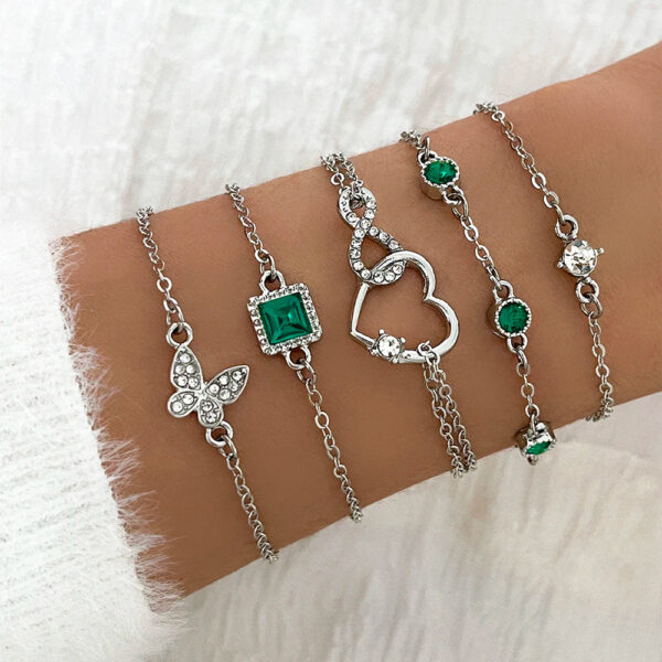 4PCS/Set Fashionable Snake Imitation Gemstone Bangle Rhinestone Full Metal Bracelet Set for Women's Jewelry Birthday Party Gifts - Image 8