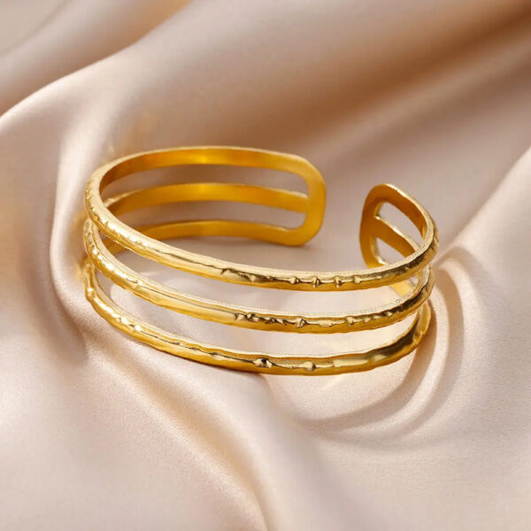 Stainless Steel Bangles Bracelet for Women Luxury Gold Color Cuff Bracelet femme Fashion Wedding Jewelry Valentines Day Gift - Image 6