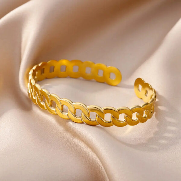 Stainless Steel Bangles Bracelet for Women Luxury Gold Color Cuff Bracelet femme Fashion Wedding Jewelry Valentines Day Gift - Image 7