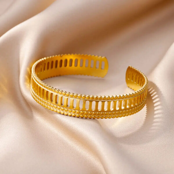 Stainless Steel Bangles Bracelet for Women Luxury Gold Color Cuff Bracelet femme Fashion Wedding Jewelry Valentines Day Gift - Image 9