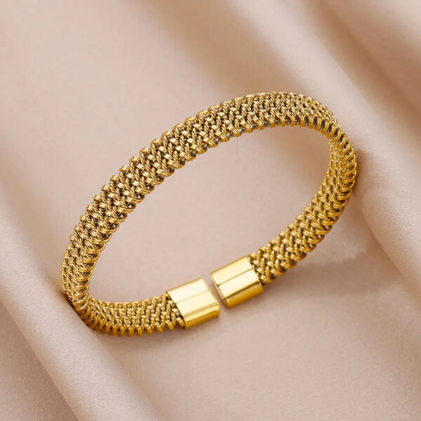 Stainless Steel Bangles Bracelet for Women Luxury Gold Color Cuff Bracelet femme Fashion Wedding Jewelry Valentines Day Gift - Image 12