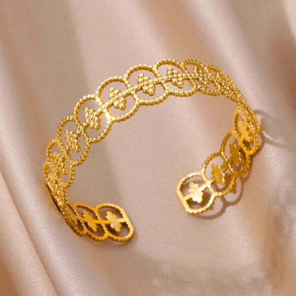 Stainless Steel Bangles Bracelet for Women Luxury Gold Color Cuff Bracelet femme Fashion Wedding Jewelry Valentines Day Gift - Image 16