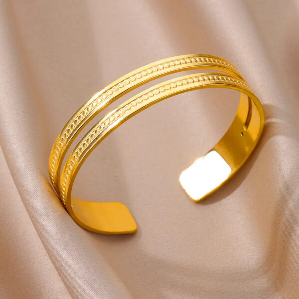 Stainless Steel Bangles Bracelet for Women Luxury Gold Color Cuff Bracelet femme Fashion Wedding Jewelry Valentines Day Gift - Image 17