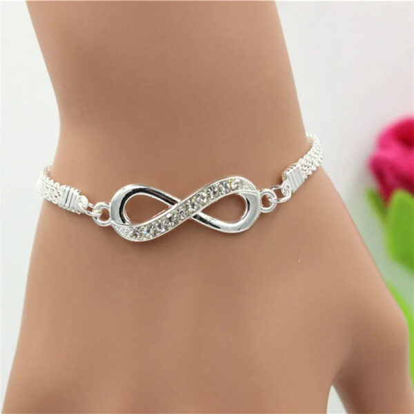 SUMENG 2025 New Fashion Elegant Women's Rhinestone Infinity Bracelet Gift for Lover Best Friend