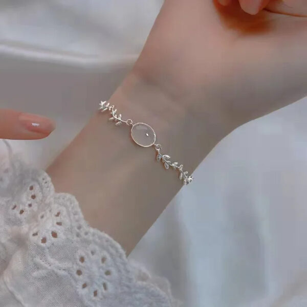 Luxury Love Braided Leaf Bracelet Charm Crystal Wedding Bracelets For Women Anniversary Valentines Day Gifts Aesthetic Jewelry - Image 3