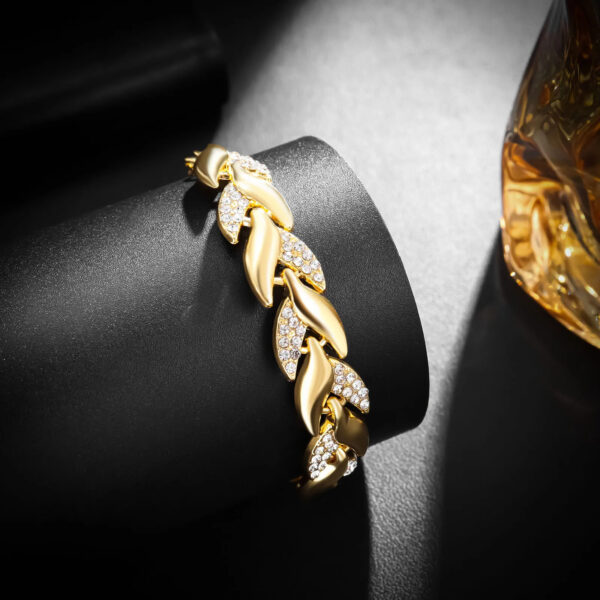 Luxury Love Braided Leaf Bracelet Charm Crystal Wedding Bracelets For Women Anniversary Valentines Day Gifts Aesthetic Jewelry - Image 5