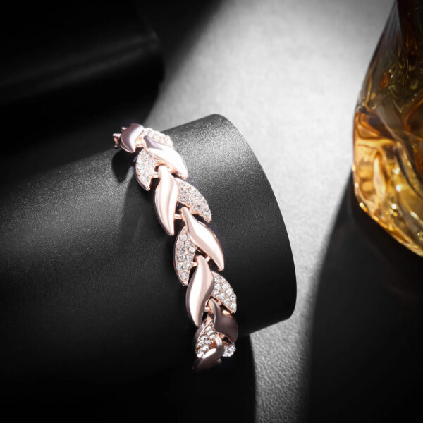 Luxury Love Braided Leaf Bracelet Charm Crystal Wedding Bracelets For Women Anniversary Valentines Day Gifts Aesthetic Jewelry - Image 6