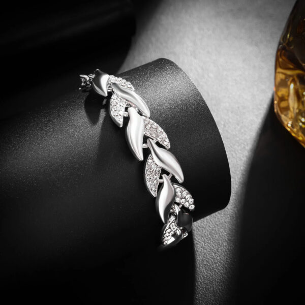 Luxury Love Braided Leaf Bracelet Charm Crystal Wedding Bracelets For Women Anniversary Valentines Day Gifts Aesthetic Jewelry - Image 7