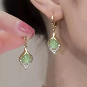 Luxury High-end Temperament Trendy Fashion Ladies Cat's Eye Stone Angel Eye Earrings,Earrings Jewelry Gift Accessories